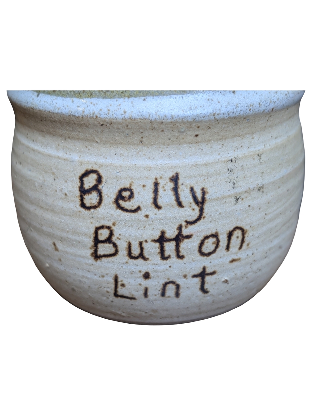 Studio Pottery "Belly Button Lint" Jar Cork Lid | Handmade | Signed Gibson - Picture 2 of 7